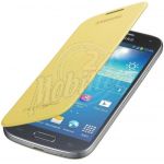 Abbildung zeigt Original Galaxy S4 mini (GT-i9195) Akkudeckel mit Lederflappe yellow EF-FI919BY