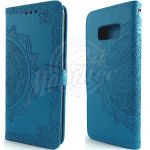 Abbildung zeigt Galaxy S8 (SM-G950F) Ledertasche Bookstyle Design Mandala türkis blau
